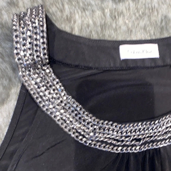 Calvin Klein tunic black chain link neck midi dress - Picture 8 of 12